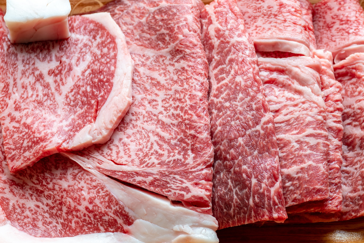 A5 Wagyu marbled slices